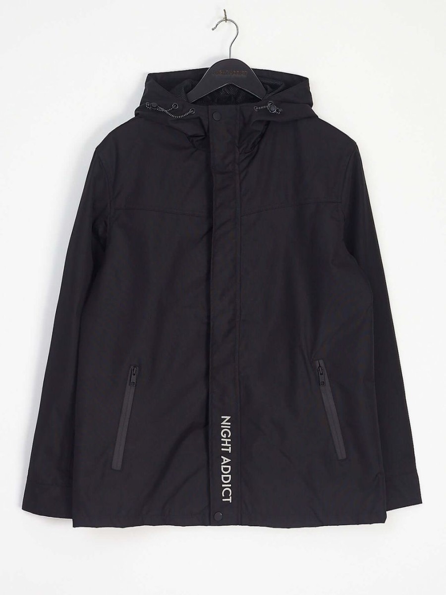 Night Addict Oversized Hooded Puffer Jacket-black | ModeSens